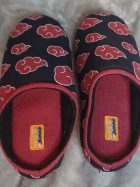 Naruto Shippuden Akatsuki Black with Red Clouds  Slippers, House Shoes, Slip On